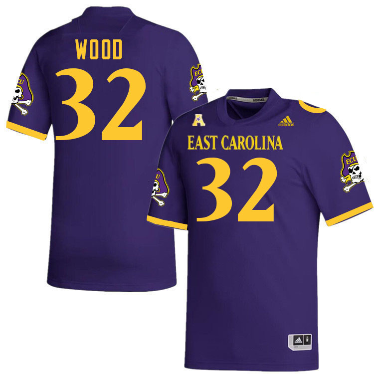 East Carolina Pirates #32 Julius Wood College Football Jerseys,Uniforms-Purple